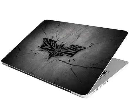 Batman symbol sticker on laptop