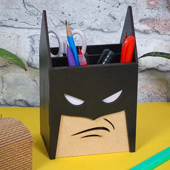 batman pens stand with stationary items